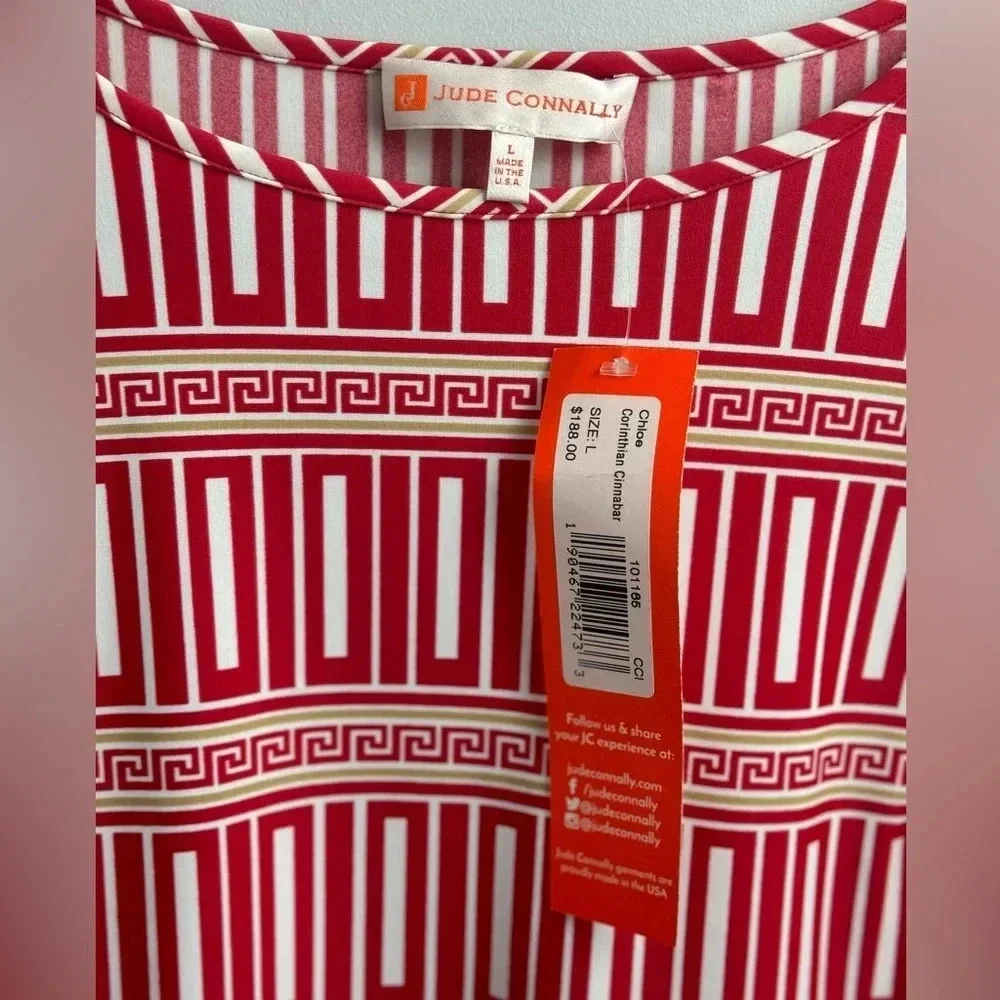 Jude Connally Chloe Corinthian Cinnabar midi dress size Large